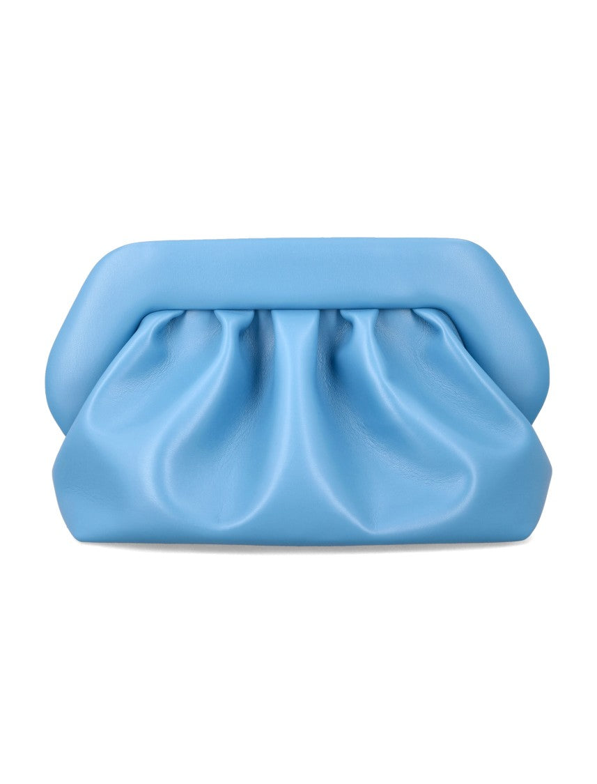 Themoirè Sculptural Blue Vegan Fabric Clutch With Magnetic Closure