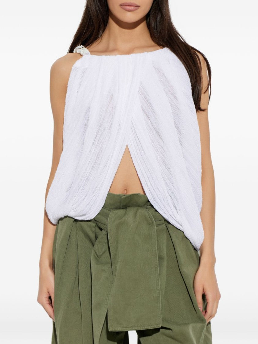 Balmain Minimalist Sleeveless Crew Neck Knit Top