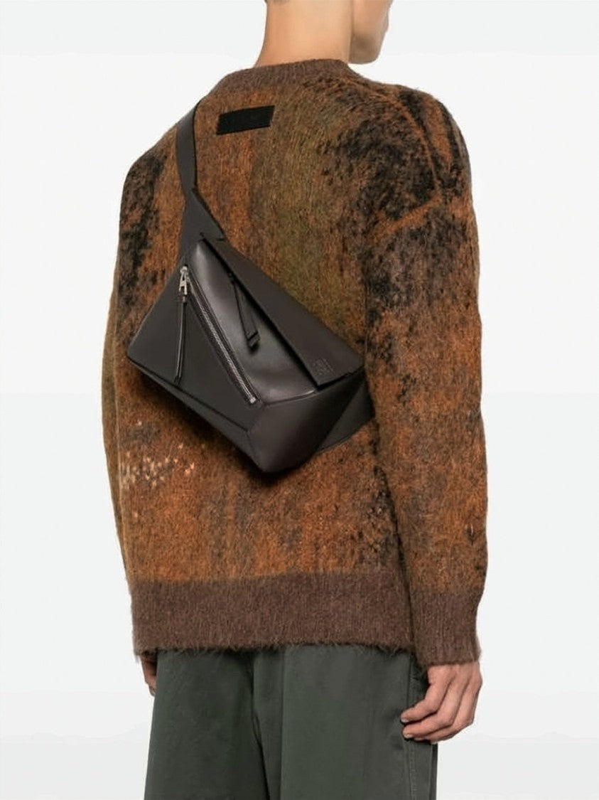 Loewe Black Smooth Calf Leather Geometric Shoulder Bag