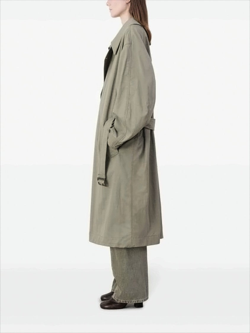 Lemaire Relaxed Oversized Trench Coat With Belted Waist And Subtle Texture