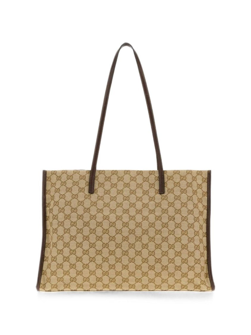 Gucci Beige Interlocking Pattern Canvas Tote Bag