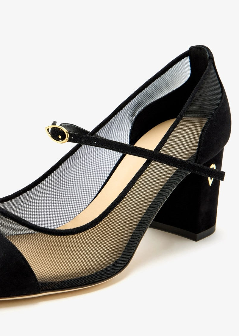 Jennifer Chamandi Closed Black Pump With Removable Strap