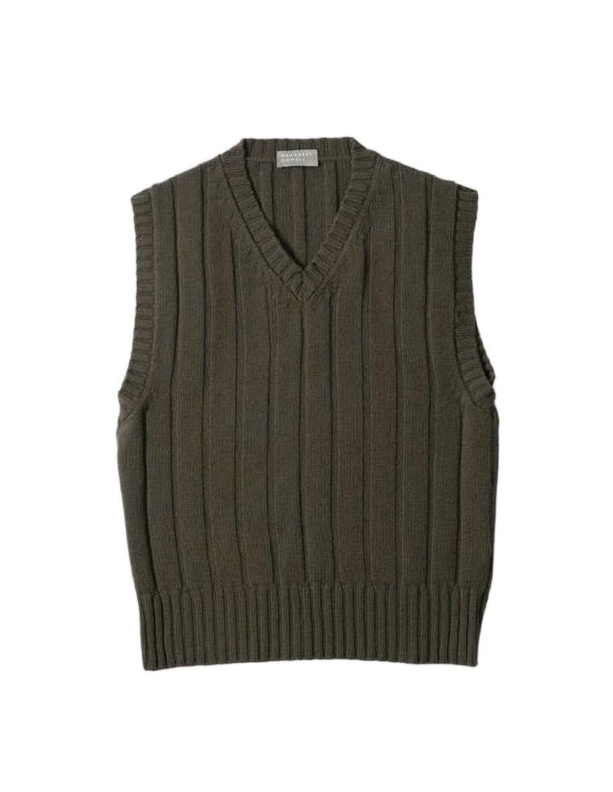 Margaret Howell V-Neck Sleeveless Merino Wool Knit Vest