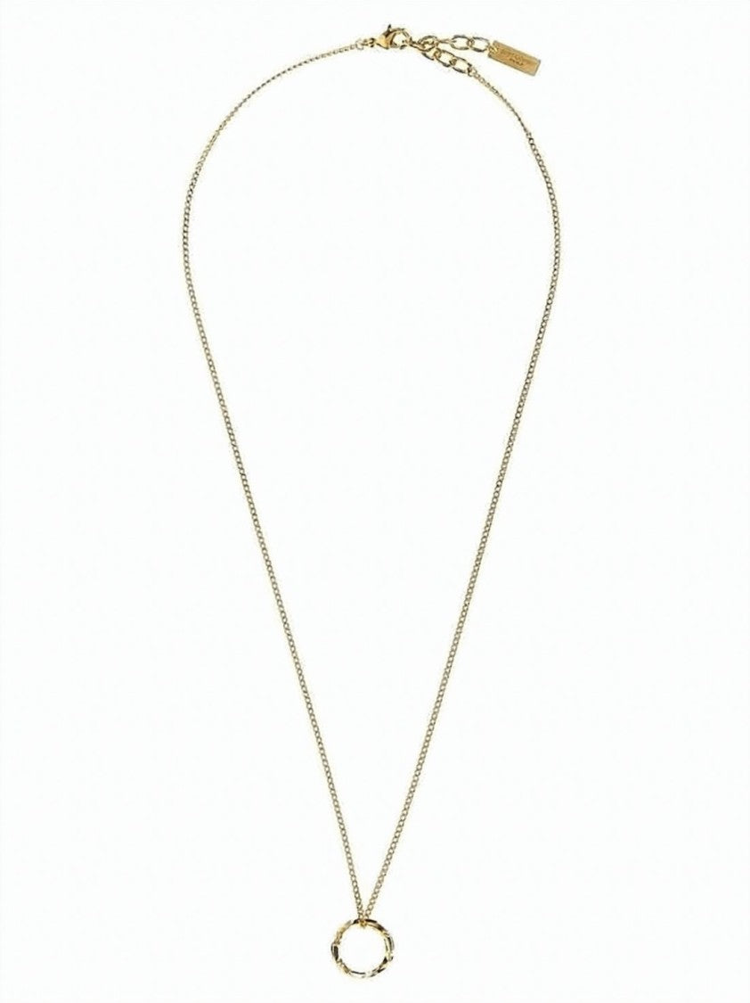 Saint Laurent Gold-Tone Necklace With Interlocking Pendant