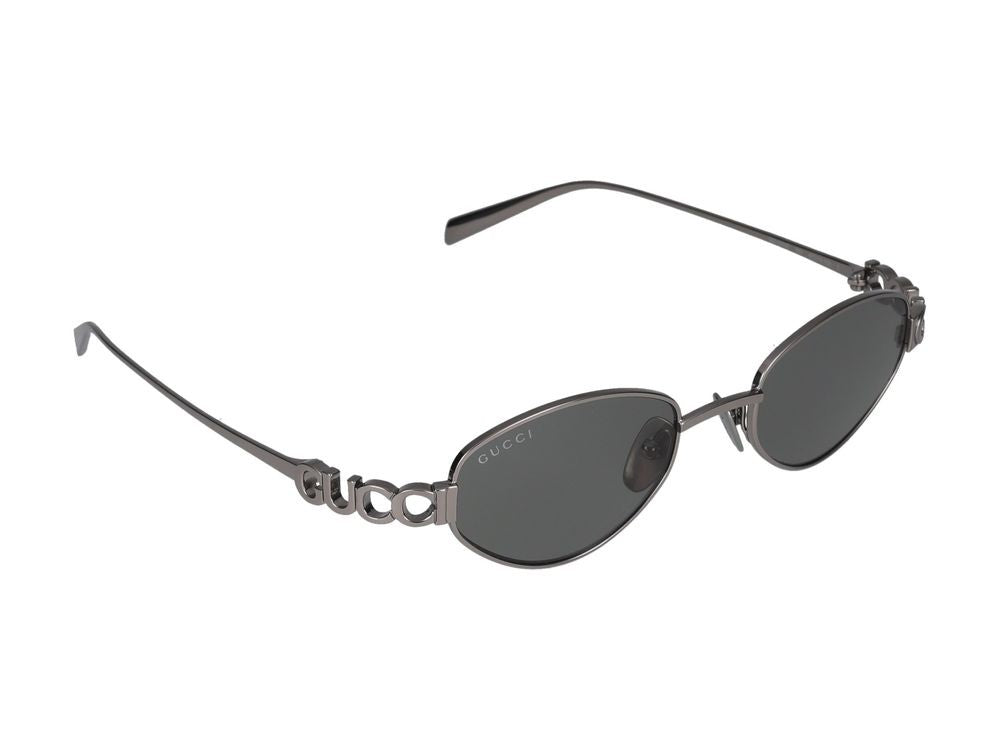 Gucci Ruthenium Metal Sunglasses Rectangular Sunglasses