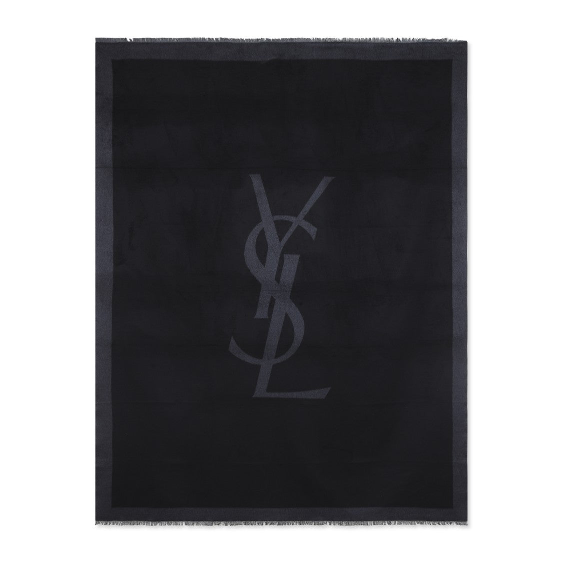 Saint Laurent Rectangular Jacquard Logo Silk Scarf