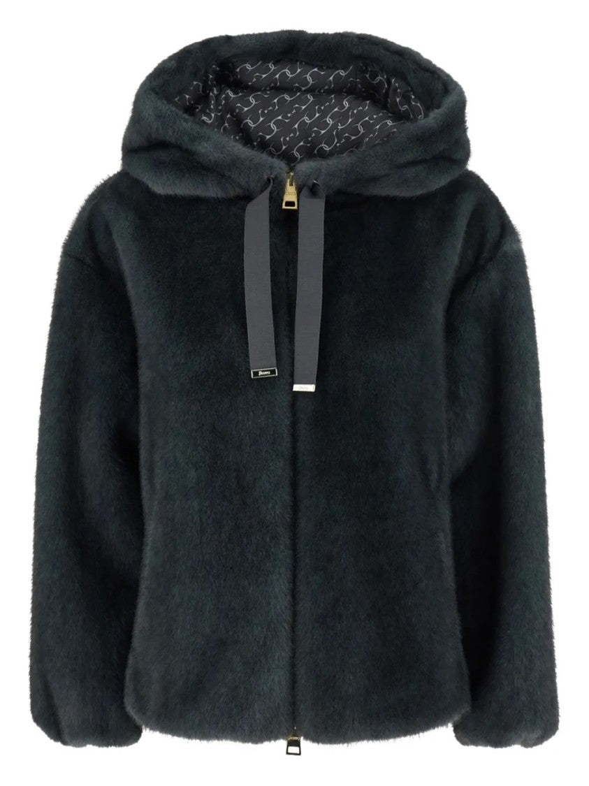 Herno Plush Short Jacket With Hood