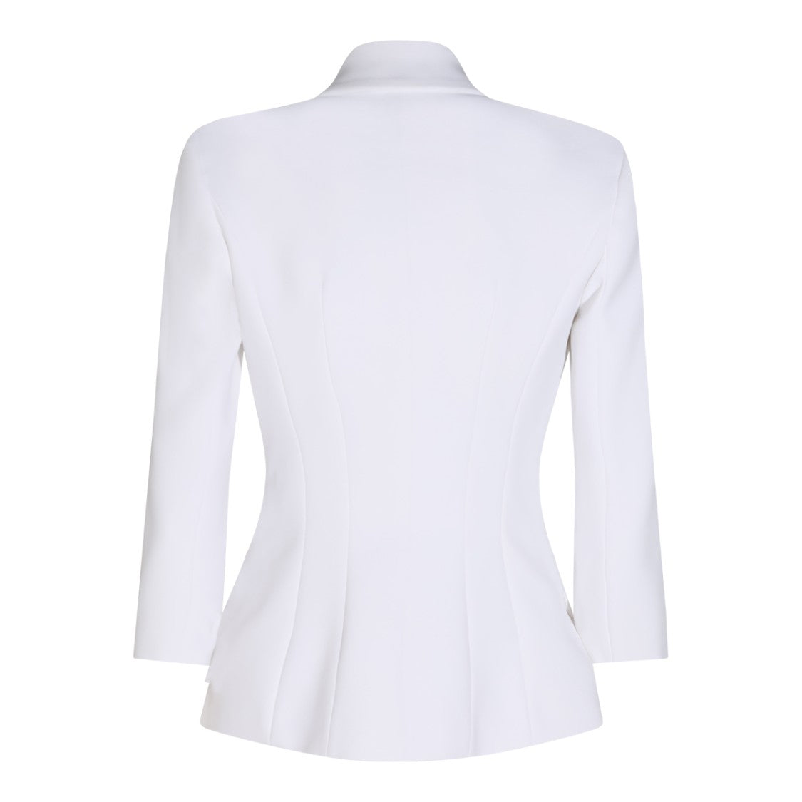 Elisabetta Franchi Ivory Tailored Blazer With Gold-Tone Embellishments