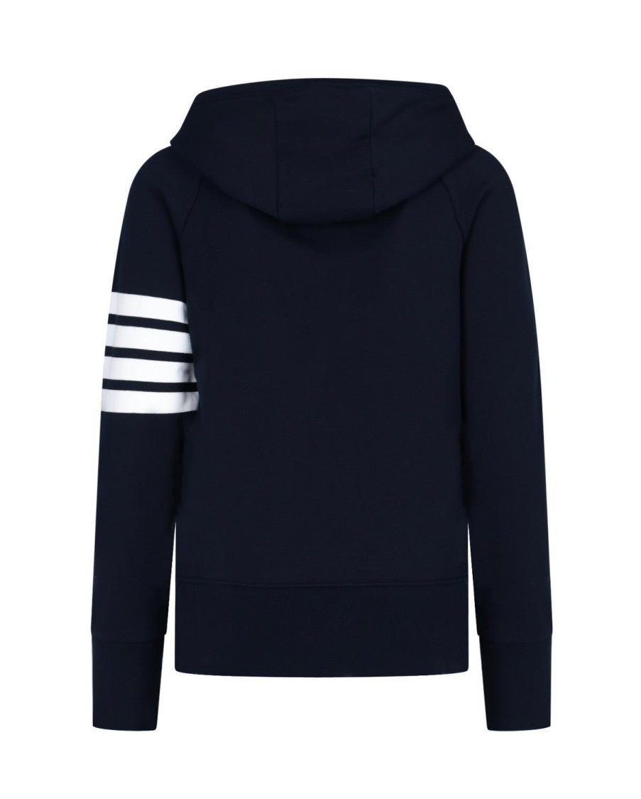 Thom Browne Zip-Up Hoodie With Iconic Three-Stripe Detail
