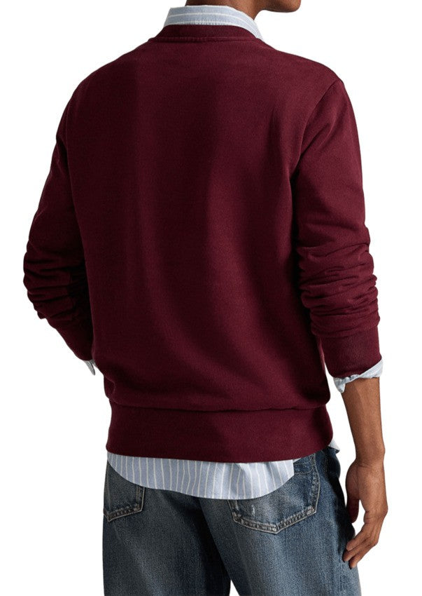 Polo Ralph Lauren Crewneck Sweatshirt In Vintage Washed Burgundy