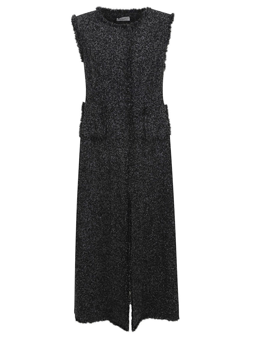 Charlott Sleeveless Textured Wool Waistcoat
