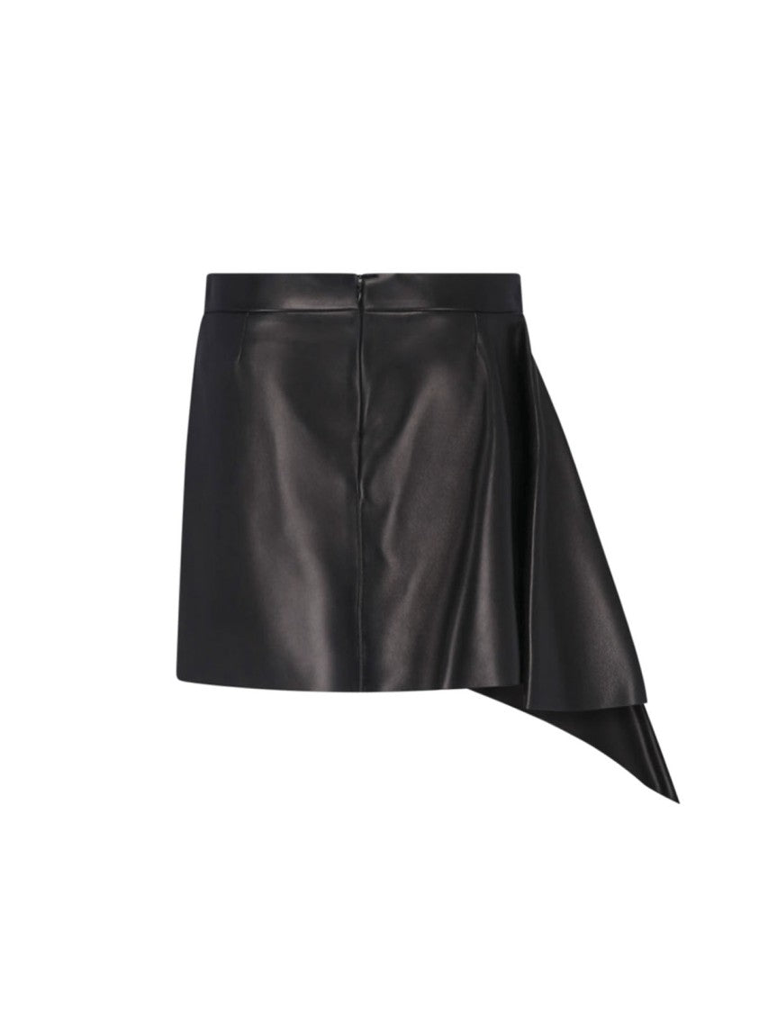 Givenchy Asymmetrical Draped Mini Skirt In Smooth Lambskin Leather