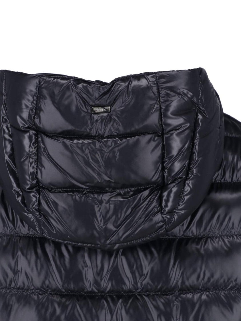 Herno Black Hooded Waterproof Down Jacket