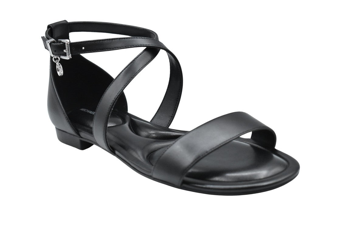 Michael Kors Crisscross-Strap Sandals In Luxurious Black Leather