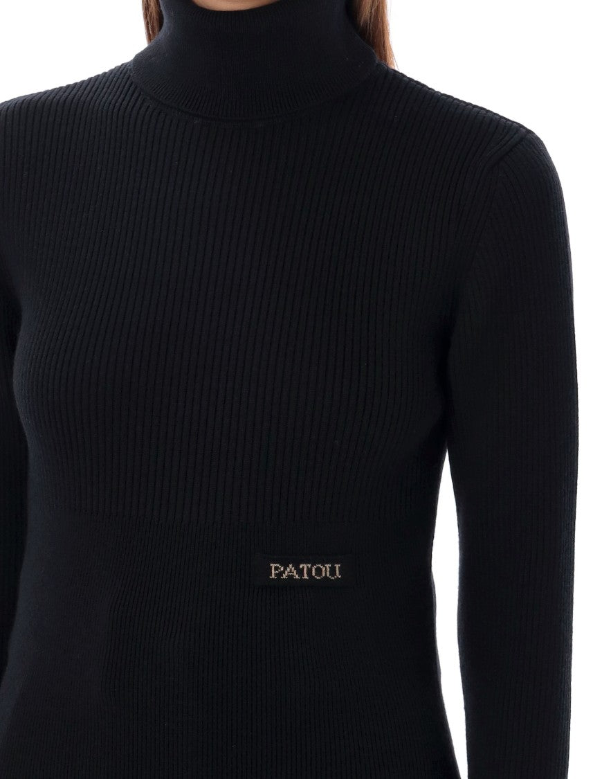 Patou High Neck Knit Patch Logo