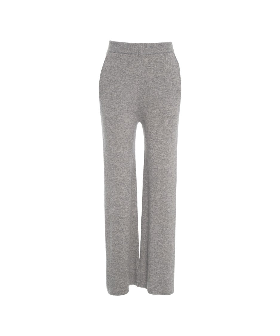 Kaos Soft Knit Gray Trousers With Straight Leg Design
