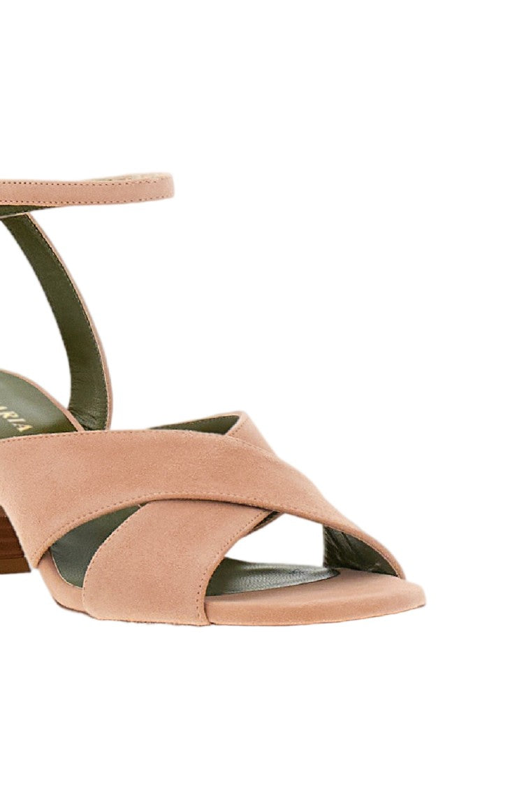Maria Luca Pink Osanna Suede Square Toe Sandals