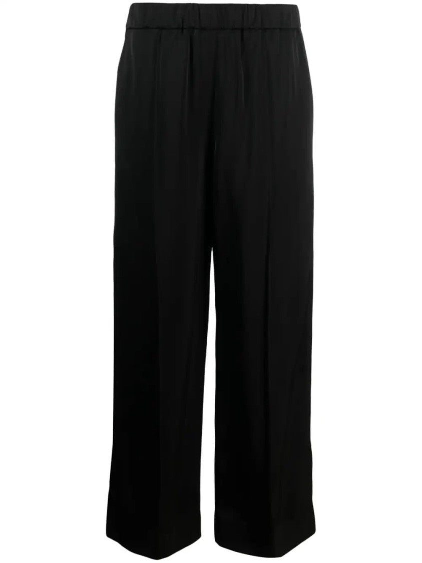 Jil Sander Cropped Black Trousers With Relaxed Fit And Elastic Waistband