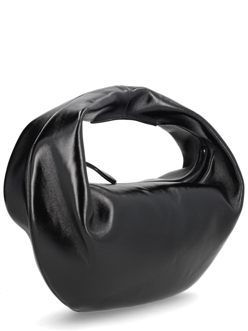 Khaite Black Crescent Calf Leather Shoulder Bag