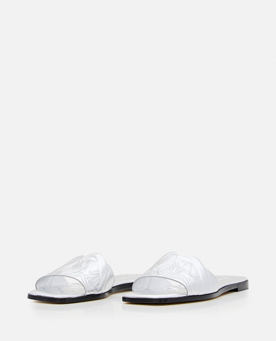 Alexander Mcqueen Flat Leather Slide Sandal