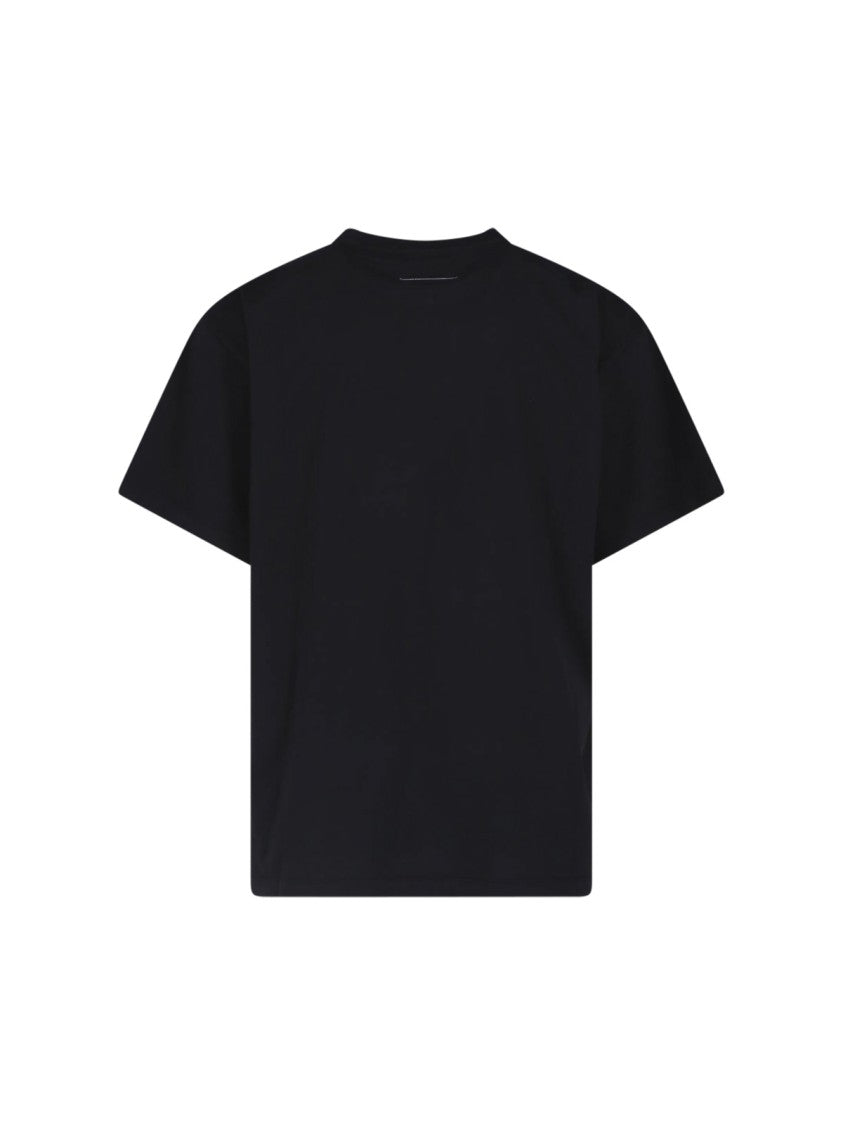 Mm6 By Maison Margiela Black Cotton Ribbed Crewneck T-Shirt