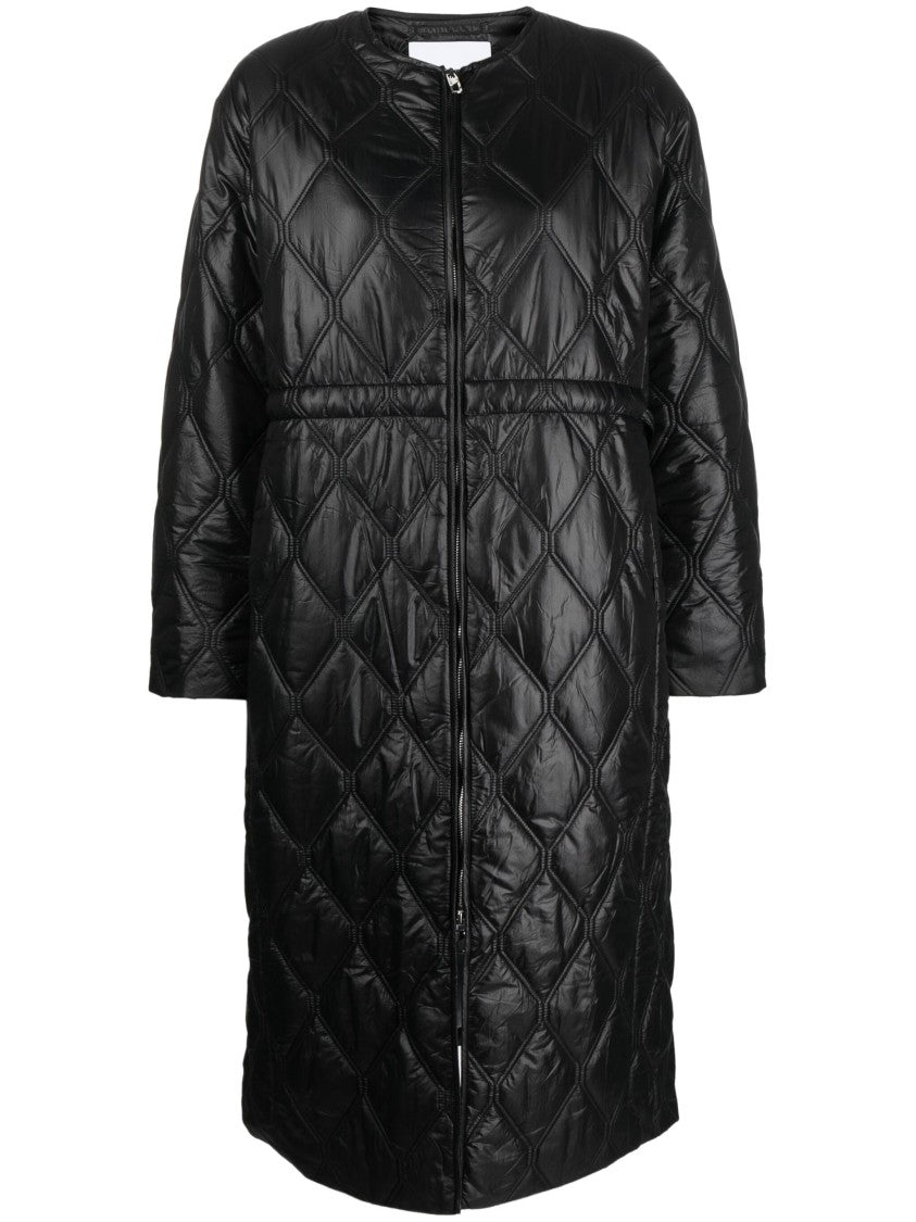 Ganni Shiny Quilt Long Coat