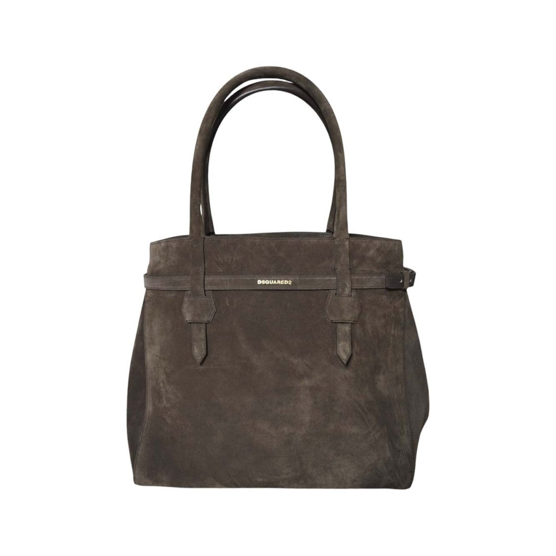 Dsquared2 Structured Dark Brown Suede Tote