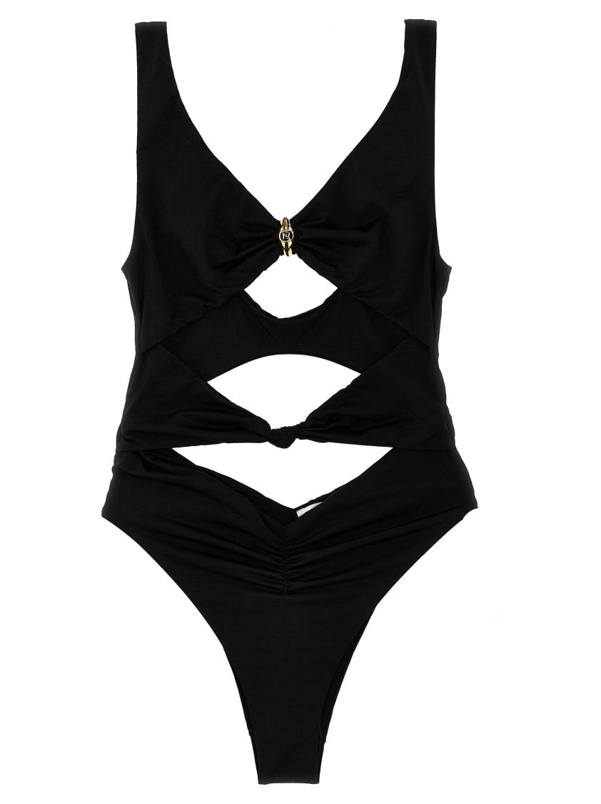 Elisabetta Franchi Trikini Knot Detail One-Piece Swimsuit