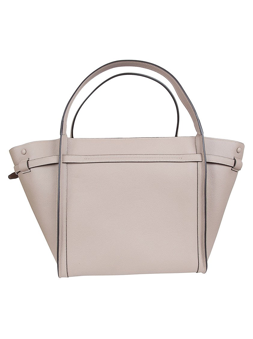 Tod's Structured Calfskin Shopping Bag With Iconic T Accessory