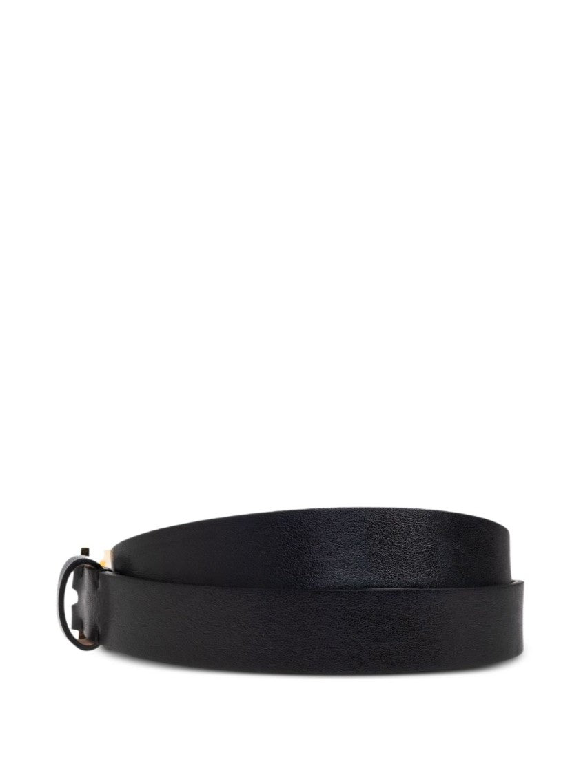 Victoria Beckham Black Vitello Leather Belt