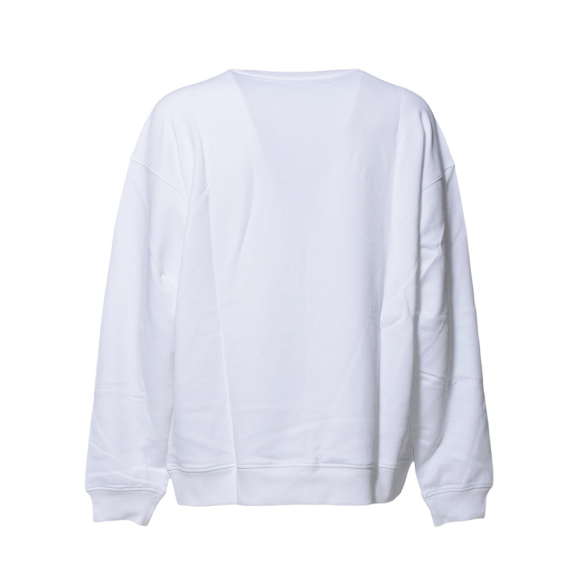 Moschino White Cotton Crewneck Sweatshirt With Logo Print