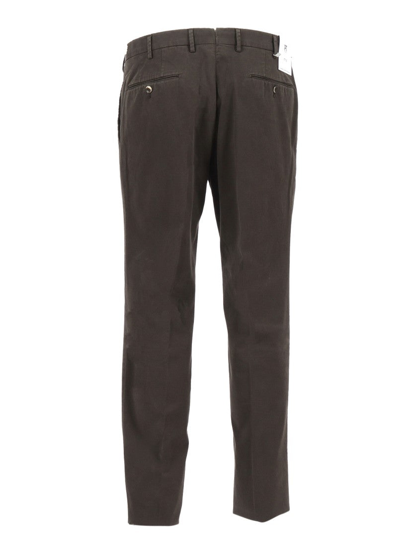Pt01 Slim Fit Trousers With Diagonal Pockets