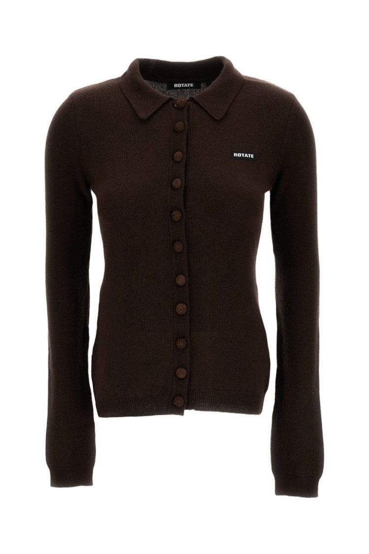 Rotate Knitted Wool-Cashmere Polo Sweater