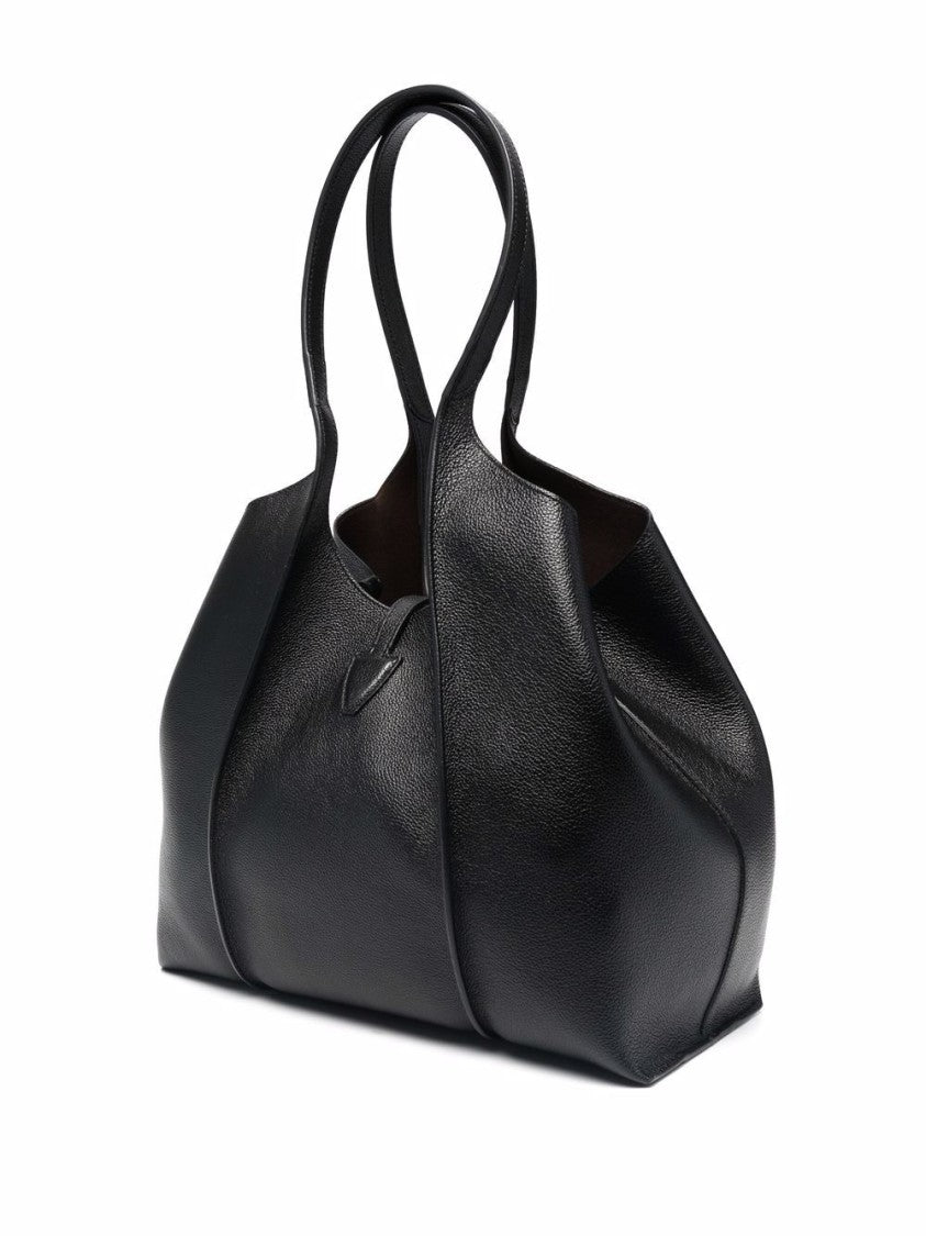 Tod's Structured Black Leather Shopper Bag