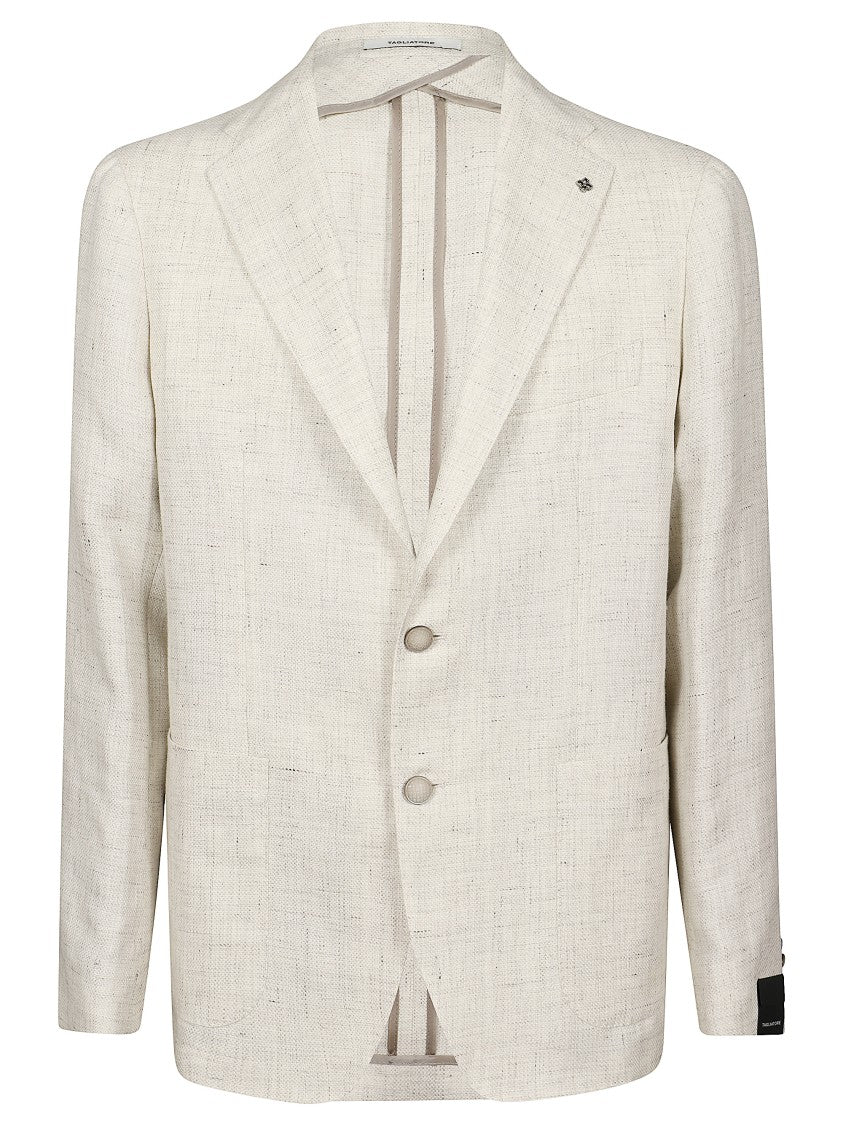 Tagliatore Beige Linen Wool Blend Blazer