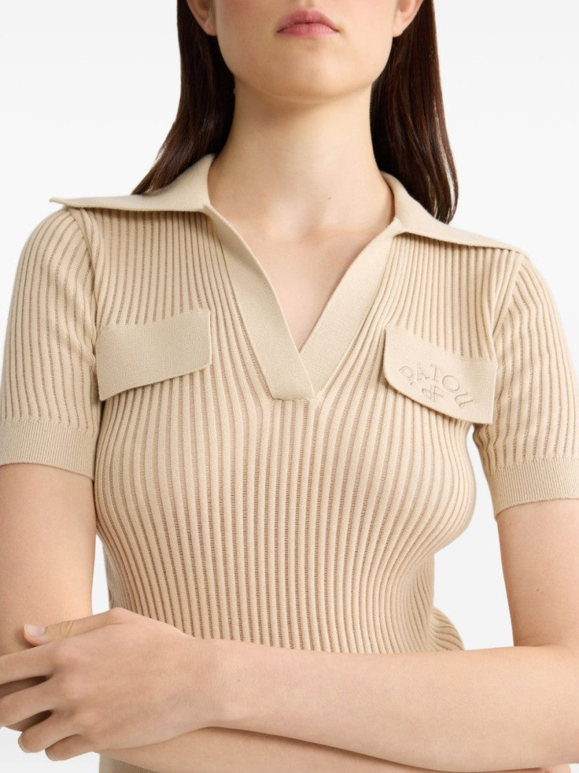 Patou Silk And Nylon Blend Knit Sweater