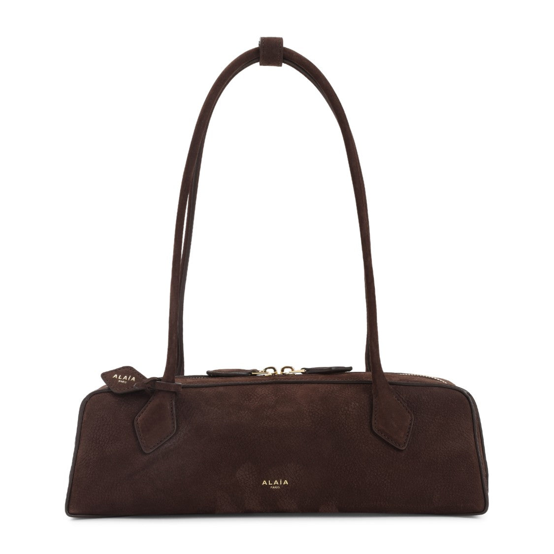 Alaïa Brown Nabuk Calf Leather Shoulder Bag With Gold Hardware
