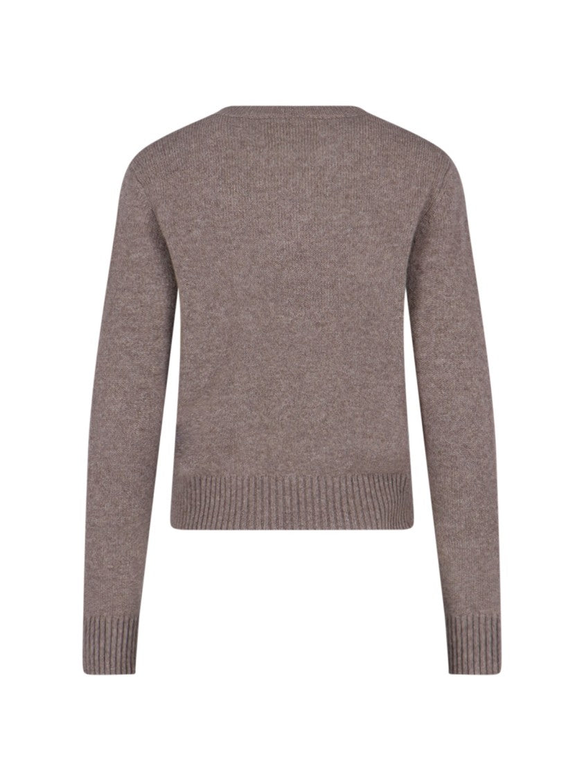 Lisa Yang Cropped Long-Sleeve Sweater With Ribbed Cuffs