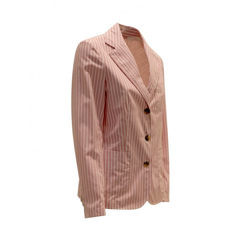 Myths Pink Stripes Cotton Blazer