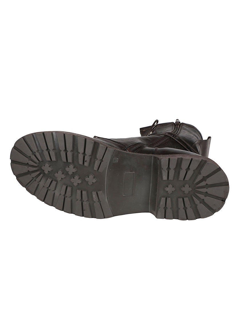 Moma Smooth Calf Leather Low Boots With Rugged Sole