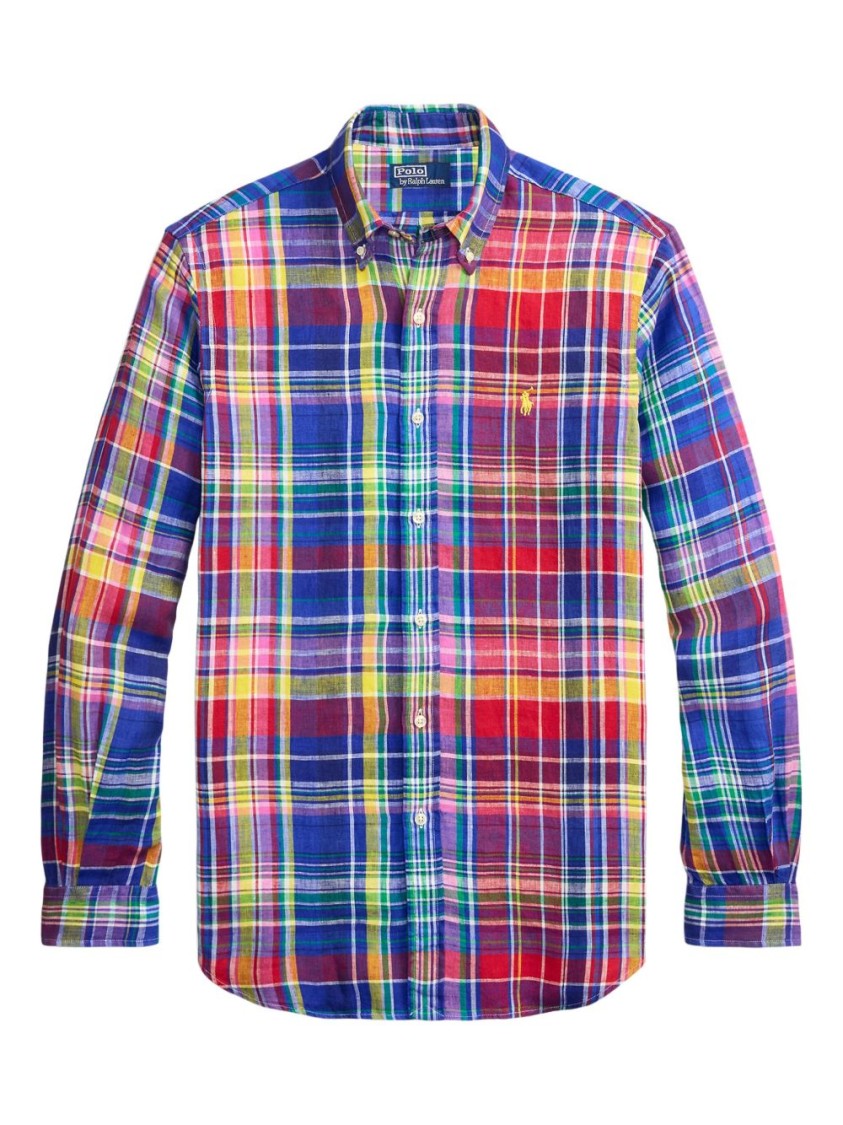 Polo Ralph Lauren Long-Sleeved Check Pattern Shirt With Polo Pony Motif