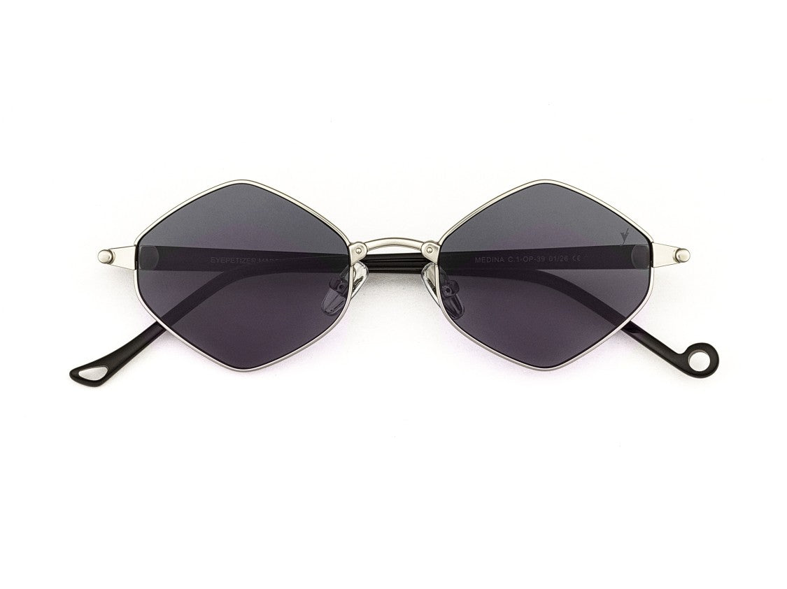 Eyepetizer Silver Medina Geometric Sunglasses