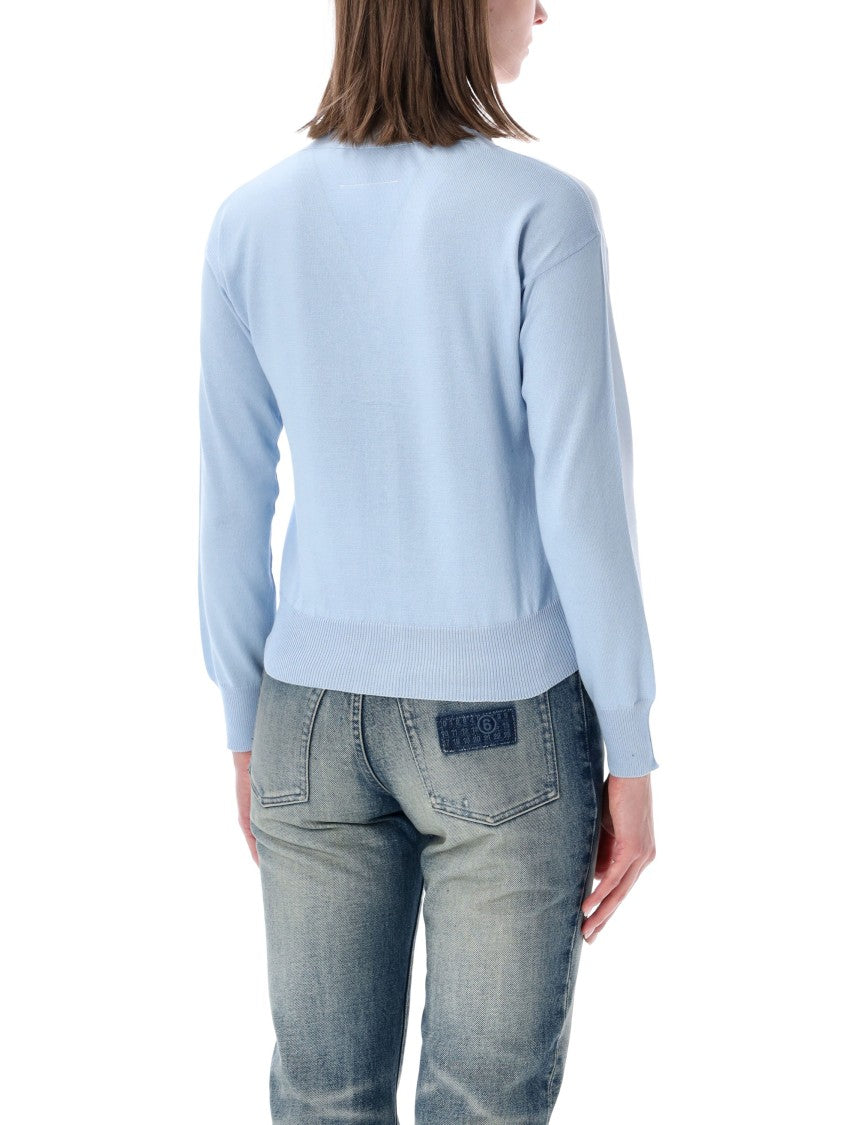 Mm6 By Maison Margiela Cardigan Pressed Light Blue Cardigan