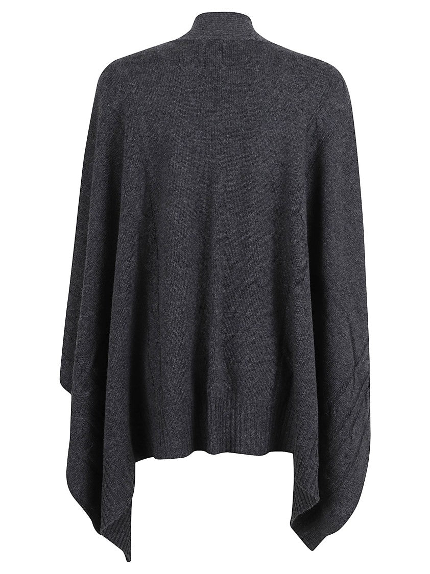 Ermanno Scervino Dark Grey Wool Blend Cape