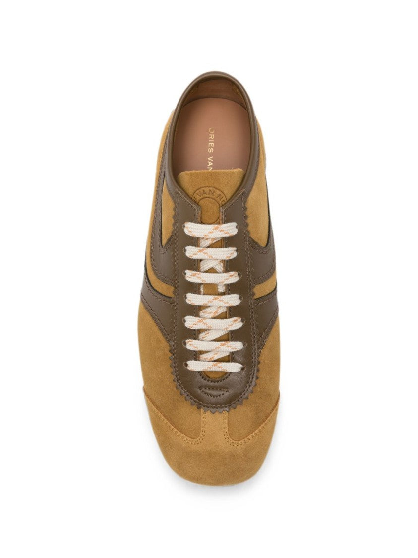 Dries Van Noten Suede And Leather Sneakers With Retro Accents