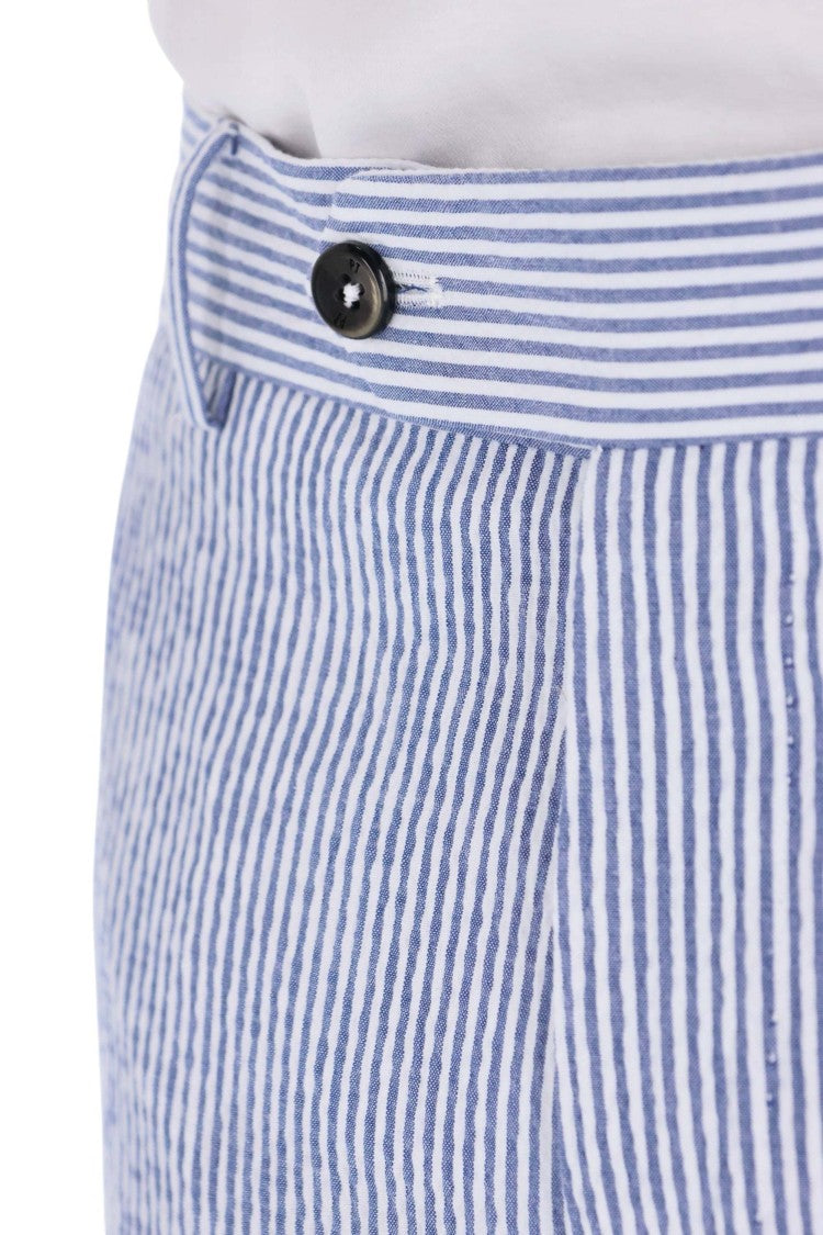 Pt Torino Striped Seersucker Slim Fit Pants