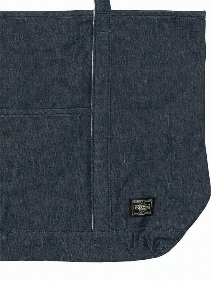 Porter Rectangular Blue Cotton Shoulder Bag