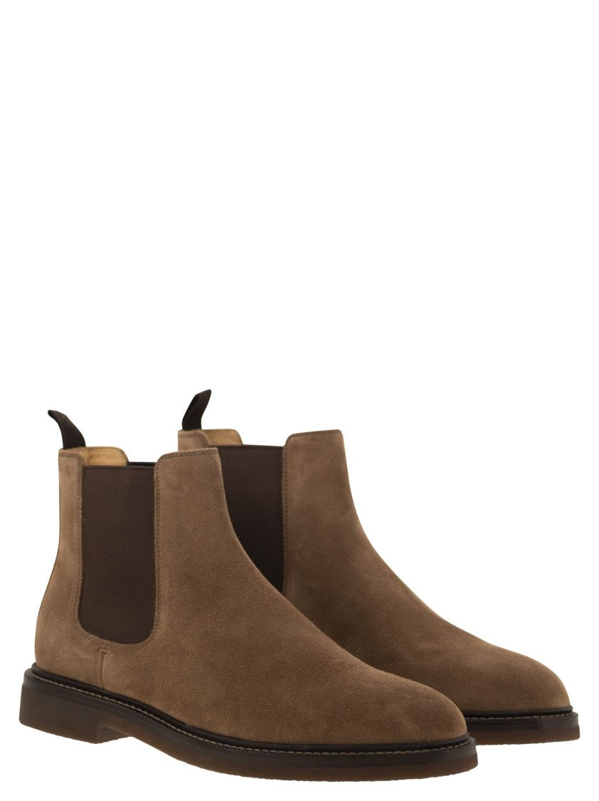 Brunello Cucinelli Chelsea Boot In Suede