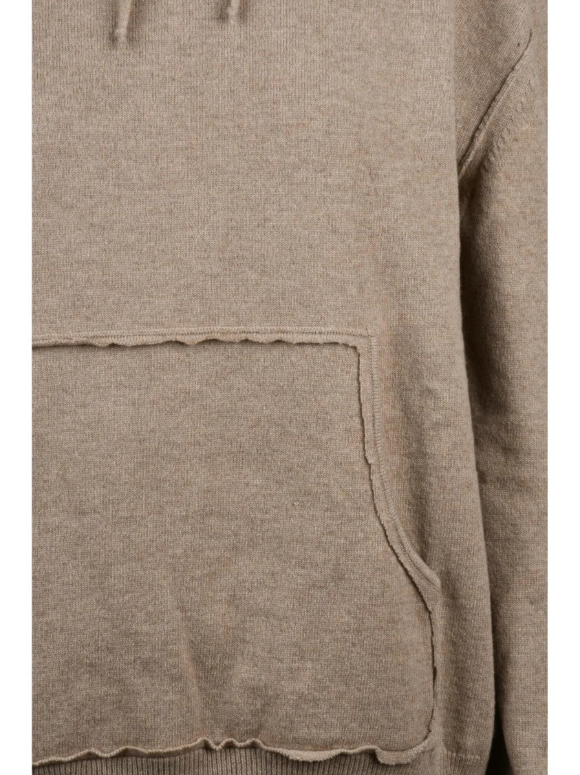 Maison Margiela Relaxed Fit Knit Sweatshirt With Hood And Textured Fabric