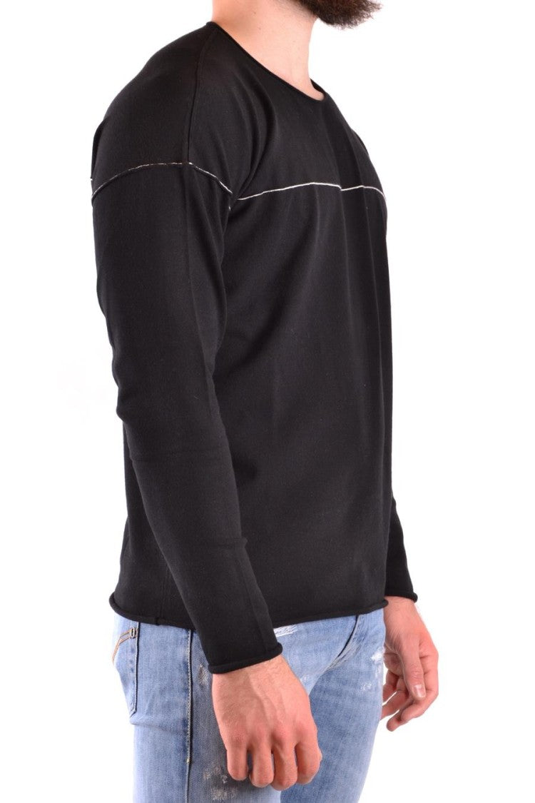 Isabel Benenato Black Knit Sweater With Subtle Stitch